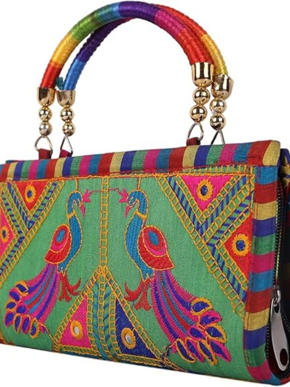 Cotton Embroidered Clutch Purse (10ā x 7 Inches) and (10 x 5 Inches